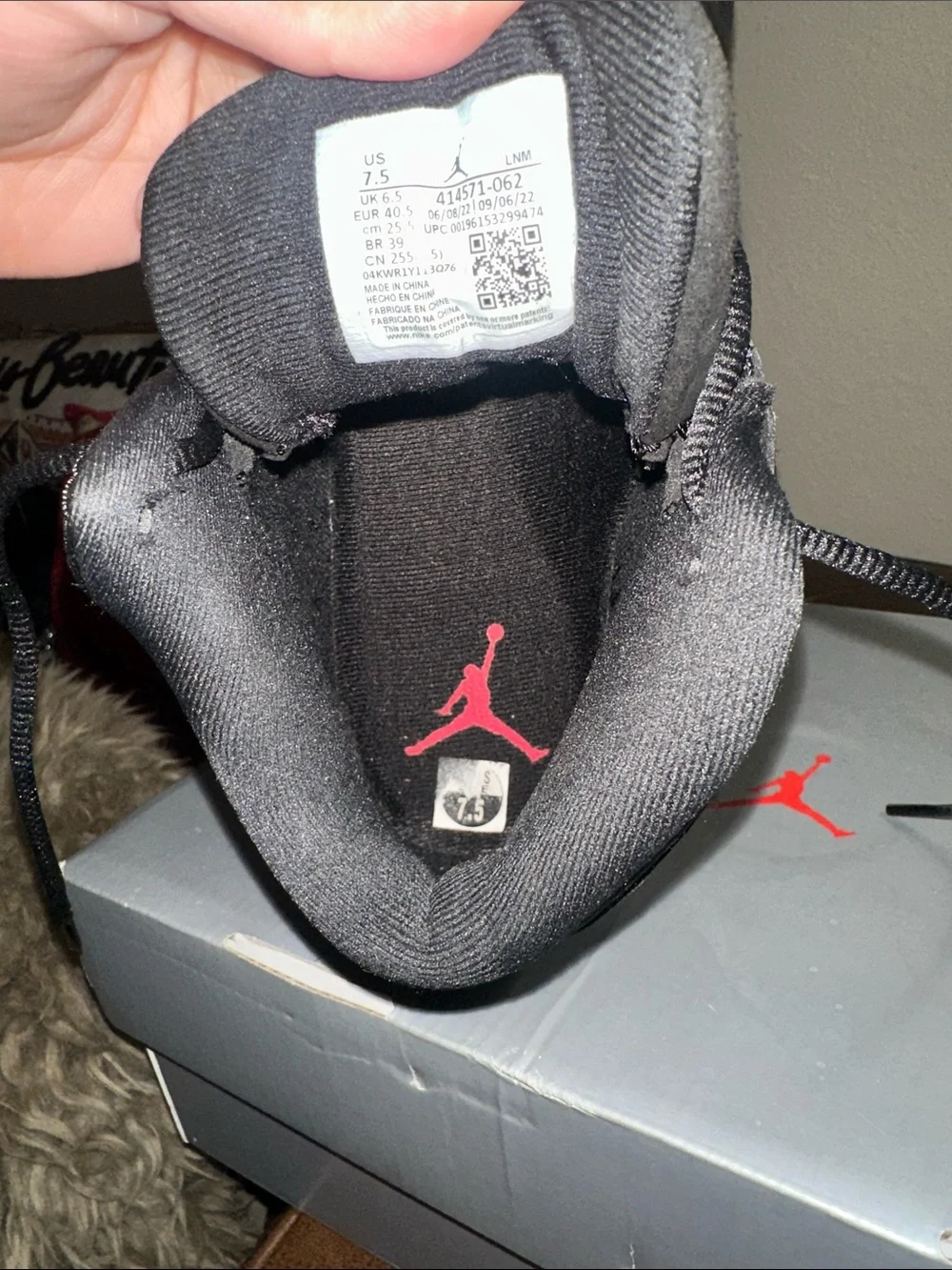 Jordan Men’s Black/White Sneakers with Red Accents